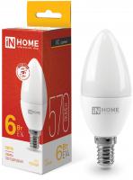 Лампа светодиодная LED-СВЕЧА-VC 6Вт 230В Е14 3000К 540Лм IN HOME