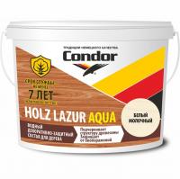 Водный защитный состав для дерева "CONDOR Holz Lazur Aqua" Белый Молочный 0,9л