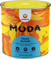 Краска фасадная глубокоматовая силиконизированная "Eskaro Moda Fasad Silicon" База TR, 0,9л