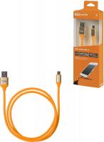 Дата-кабель, ДК 13, USB - micro USB, 1м, силиконовая оплетка, оранжевый, TDM