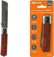 Нож электрика НЭ-01, 205 мм, деревянная рукоятка "МастерЭлектрик" TDM