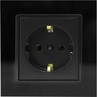 Розетка Vesta-Electric Exclusive Black одинарная с заземлением