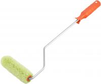 Валик mini DECOR полиакрил зеленый 100 мм, d 15 мм, бюгель 6 мм, ворс 12 мм, удлиненная ручка