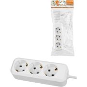 Удлинитель 3 гнезда, 5 метров, с/з, 16 А, 3680 Вт, белый, НАРОДНЫЙ У1-33052