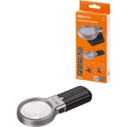 Лупа ручная круглая, d 60 мм, 3-х крат. увел., рукоятка-трансформер, LED подсветка, 2хАА, TDM