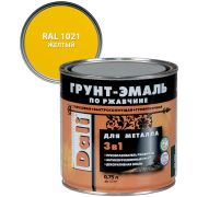 Грунт-эмаль по ржавчине 3в1 DALI RAL 1021 желтый 0,75л