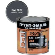 Грунт-эмаль по ржавчине 3в1 DALI RAL 7024 cерый графит 0,75л