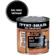 Грунт-эмаль по ржавчине 3в1 DALI RAL 9005 черный 0,75л