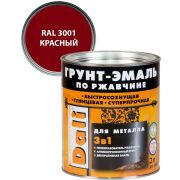 Грунт-эмаль по ржавчине 3в1 DALI RAL 3001 красный 2л