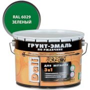 Грунт-эмаль по ржавчине 3в1 DALI RAL 6029 зелёный 10л