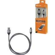 Дата-кабель, ДК 10, USB - micro USB, 1м, тканевая оплетка, серый, TDM