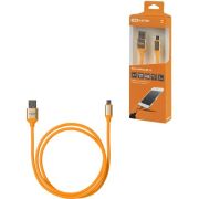 Дата-кабель, ДК 13, USB - micro USB, 1м, силиконовая оплетка, оранжевый, TDM