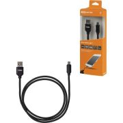 Дата-кабель, ДК 7, USB - micro USB, 1 м, тканевая оплетка, черный, TDM