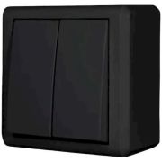 Выключатель Vesta-Electric Mega Black двухклавишный накладной