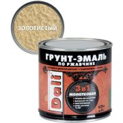 Грунт-эмаль по ржавчине 3в1 молотковая DALI золотистый 0,75л