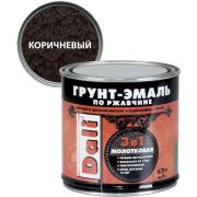 Грунт-эмаль по ржавчине 3в1 молотковая DALI коричневый 0,75л