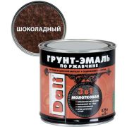 Грунт-эмаль по ржавчине 3в1 молотковая DALI шоколадный 0,75л