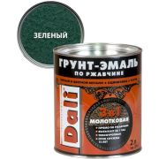 Грунт-эмаль по ржавчине 3в1 молотковая DALI зелёный 2л