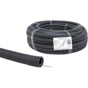 Труба гофрированная ПВХ d 20 с зондом (100м) легкая тёмно-серая Народная