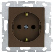 Розетка Vesta-Electric Brown одинарная с заземлением без рамки