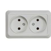 Розетка двойная BOLLETO белая накладная 7102 IN HOME
