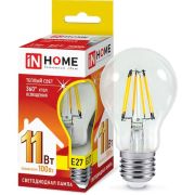 Лампа светодиодная LED-A60-deco 11Вт 230В Е27 3000К 990Лм прозрачная IN HOME