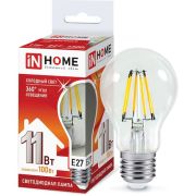 Лампа светодиодная LED-A60-deco 11Вт 230В Е27 6500К 990Лм прозрачная IN HOME