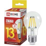 Лампа светодиодная LED-A60-deco 13Вт 230В Е27 3000К 1170Лм прозрачная IN HOME
