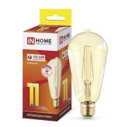 Лампа светодиодная LED-ST64-deco gold 11Вт 230В Е27 3000К 990Лм золотистая IN HOME