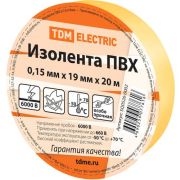 Изолента ПВХ 0,15х19мм Желтая 20м TDM